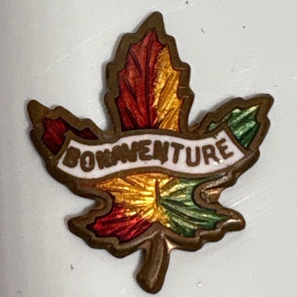 Bonaventure Maple Leaf Token Souvenir Multicolor Enamel Design Vintage Canada